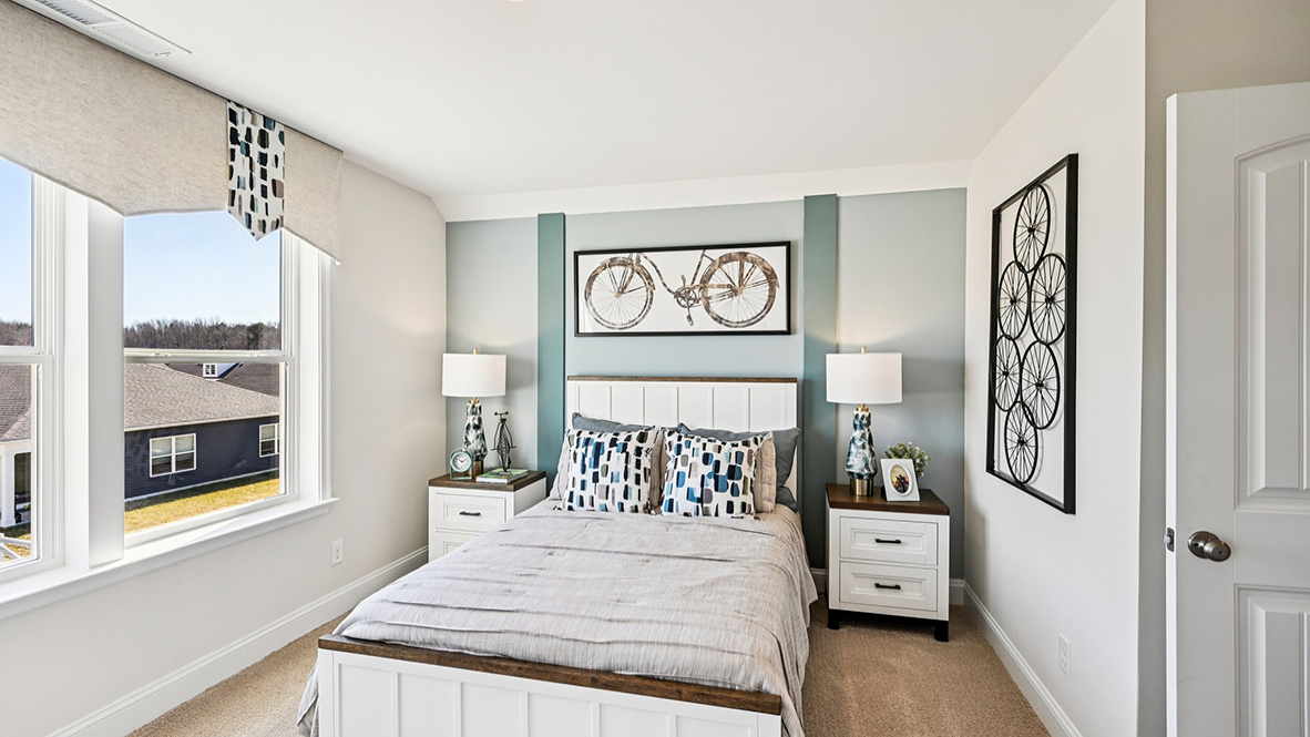 The guest bedroom is at the front of the home.