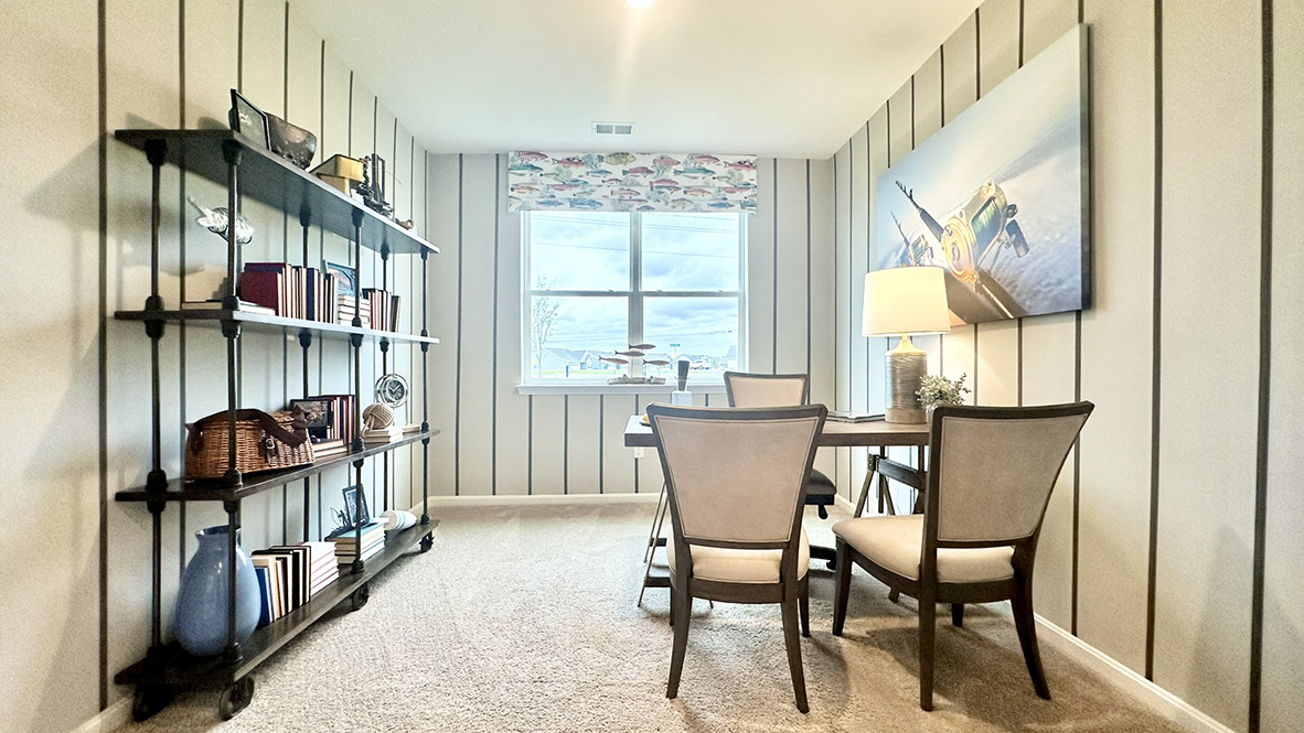 The inviting flex room is a versatile space.