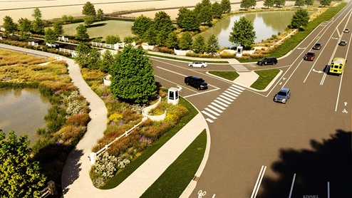 A rendering of the entrance of The Granary.