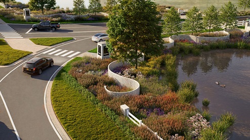 A rendering of the entrance of The Granary.