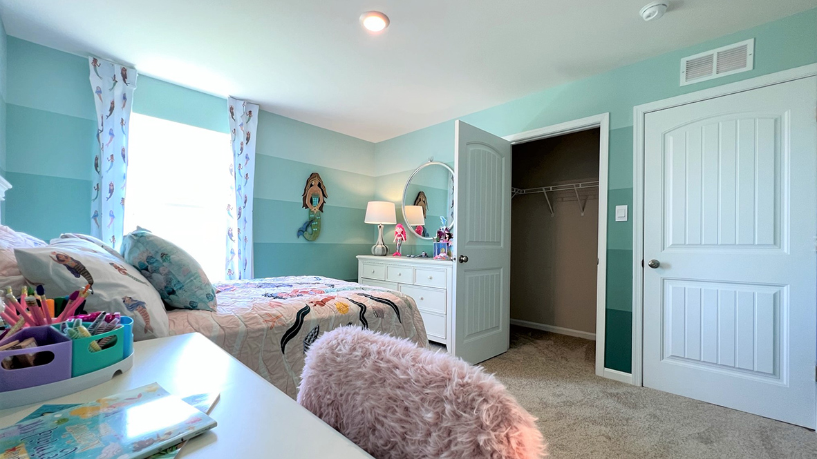 The fifth bedroom has a large closet.