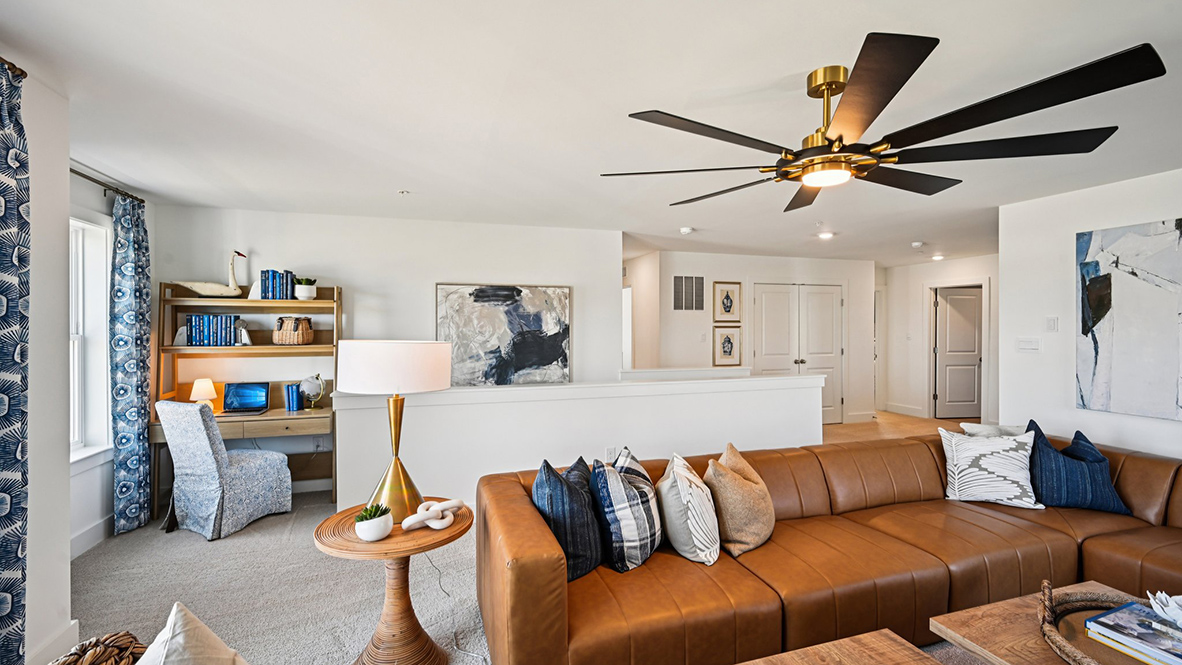 The upstairs loft is an added family room.