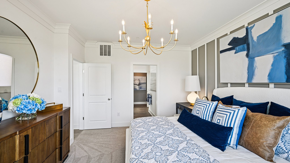 The primary bedroom is an abundance of natural light.