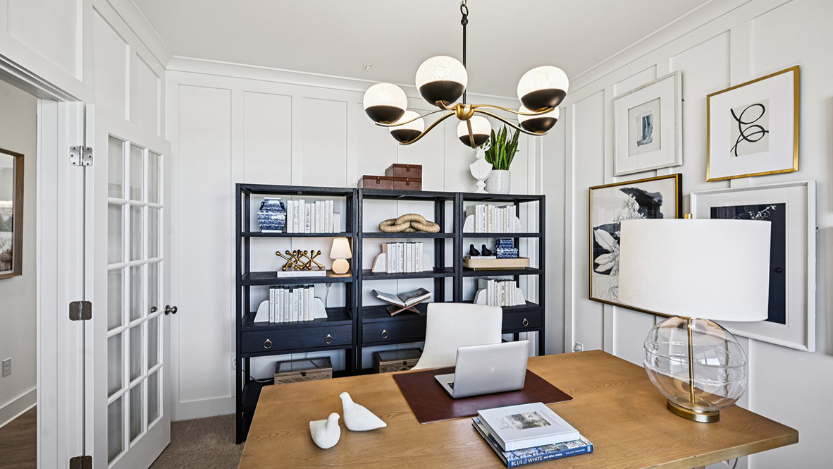 The flex room is a perfect space to use as a home office.