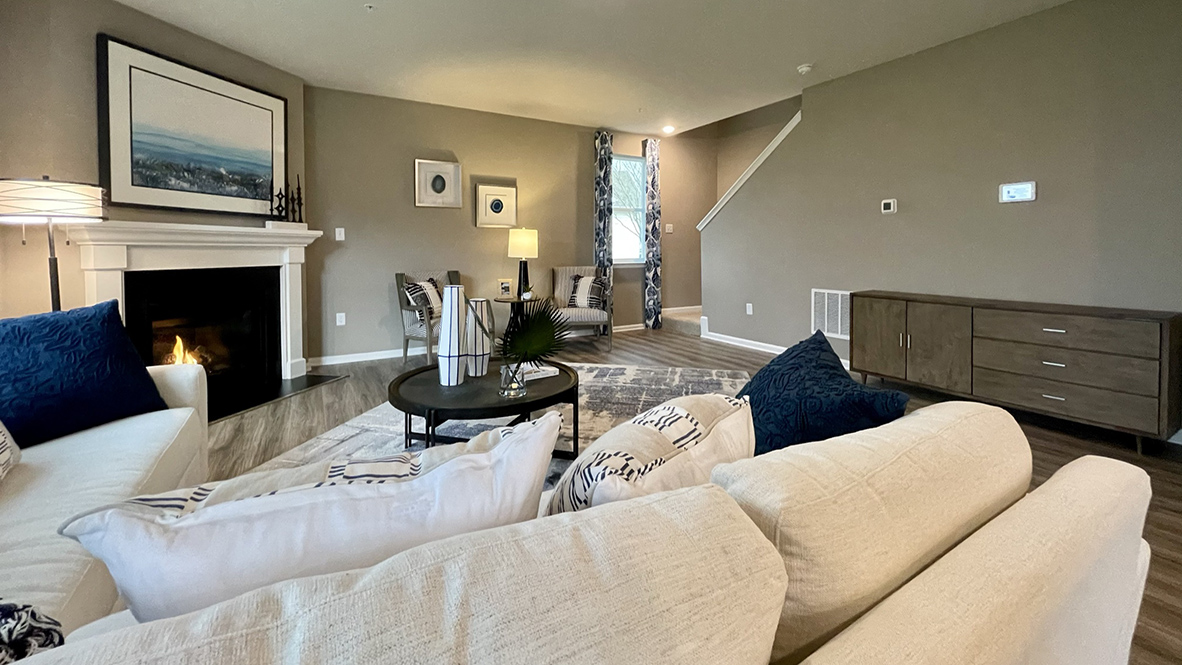 The family room has the option of a gas fireplace.