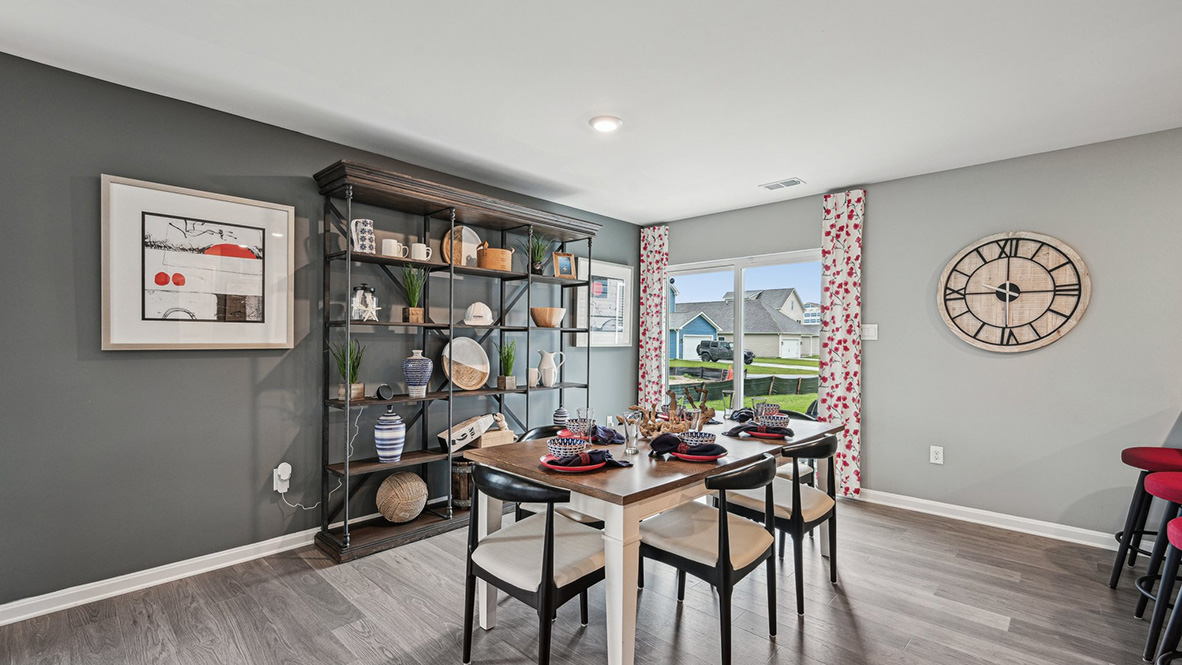 The family room is open to the dining space.