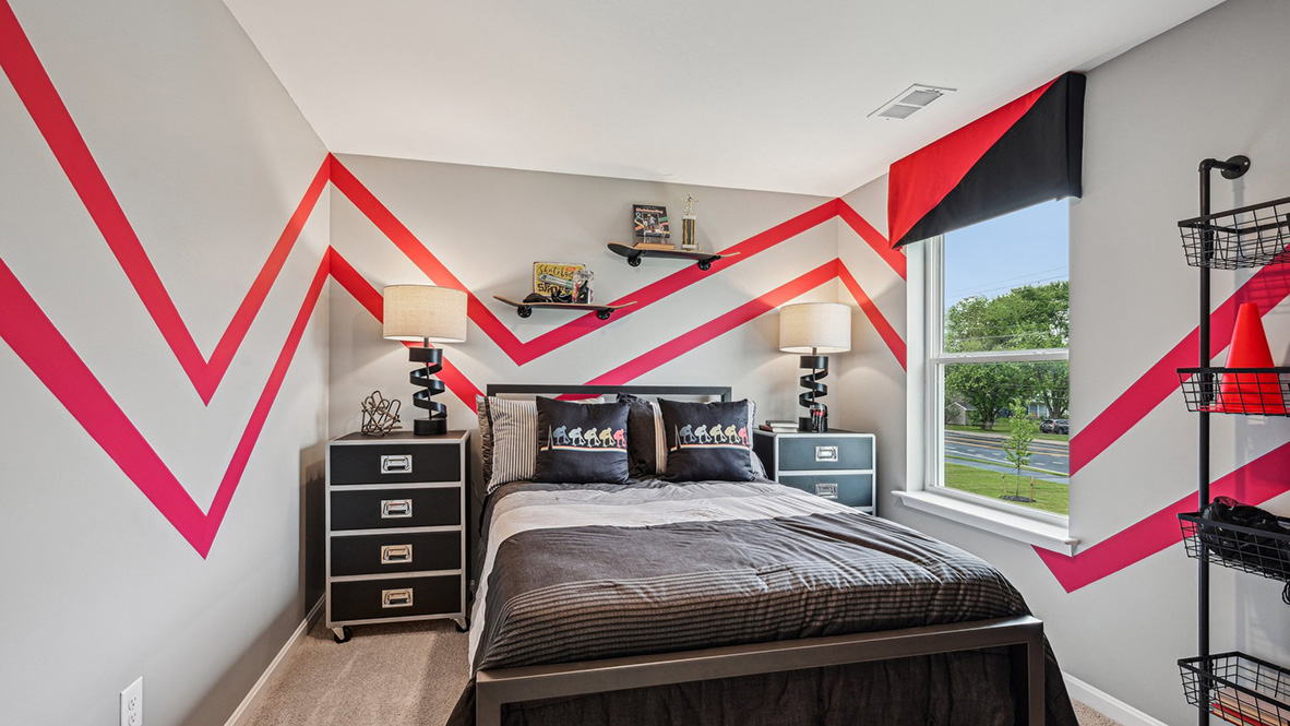 There are three additional bedrooms and a secondary bathroom on the second floor.