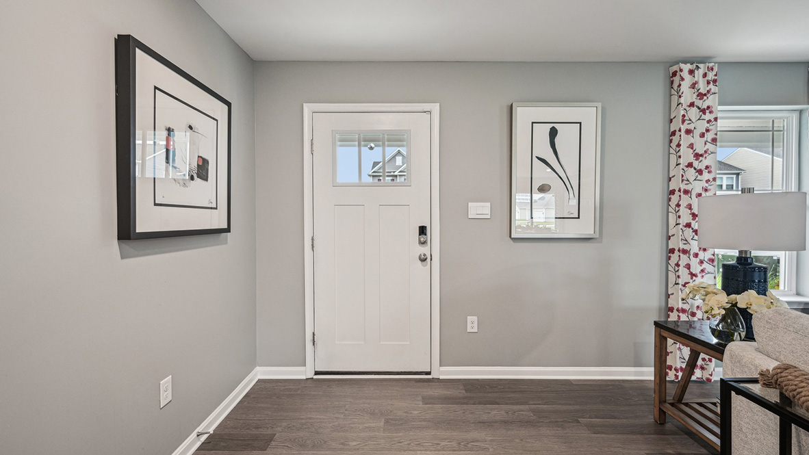 This well-designed home has an inviting foyer that opens to the spacious family room.