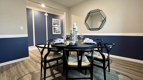 The flex room is versatile and could be used for a formal dining room or a playroom.
