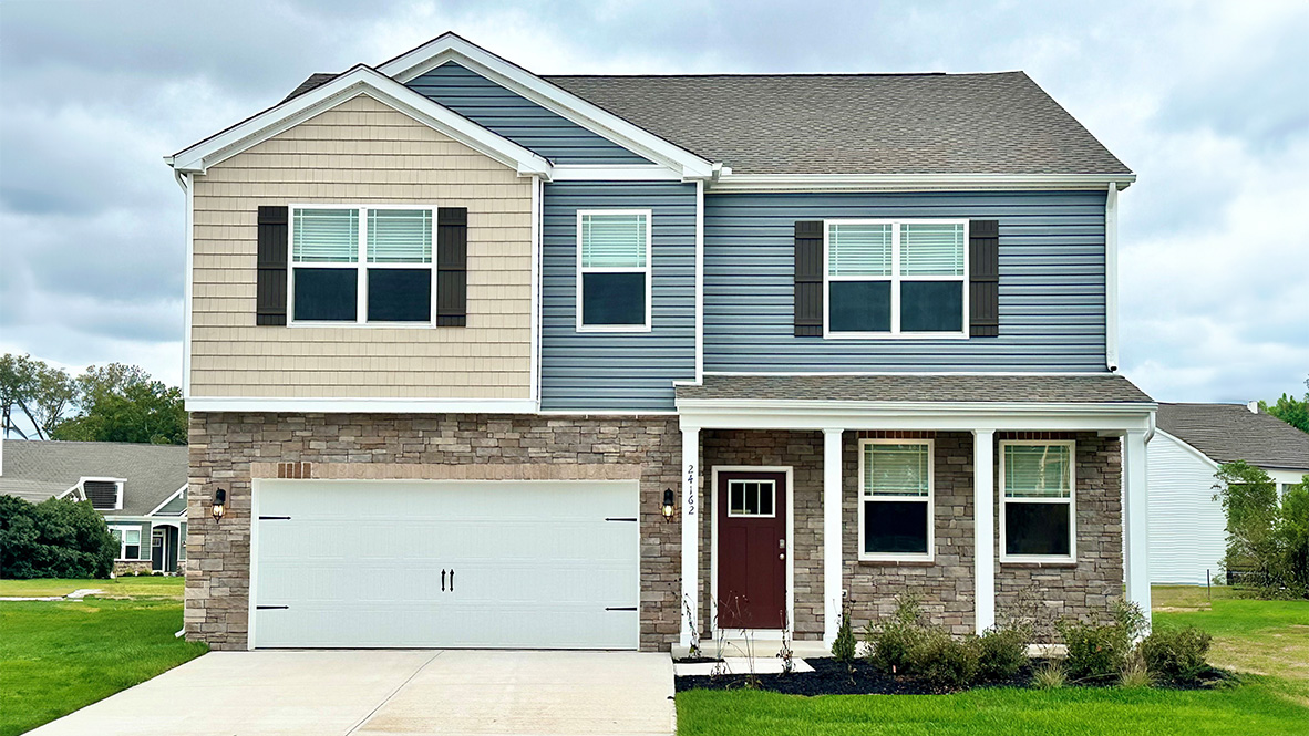 A Hanover two-story home with a two-car garage.