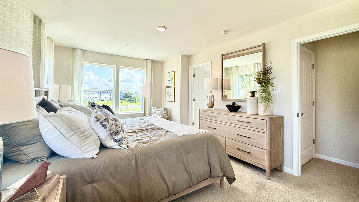 Upstairs, the spacious main bedroom comes complete with an oversized walk-in closet.