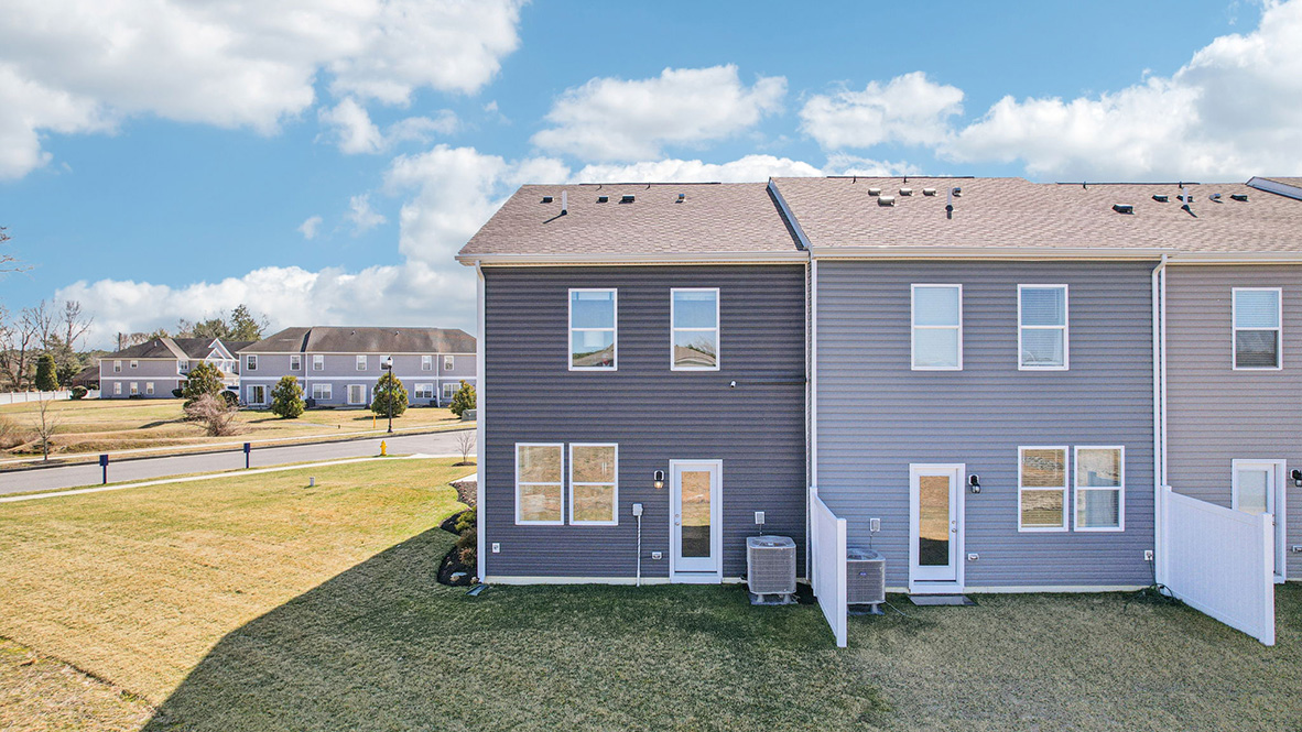 The back yard of the townhome.