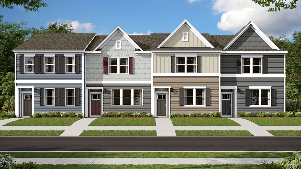Ingram Village exterior rendering of Jefferson townhomes.