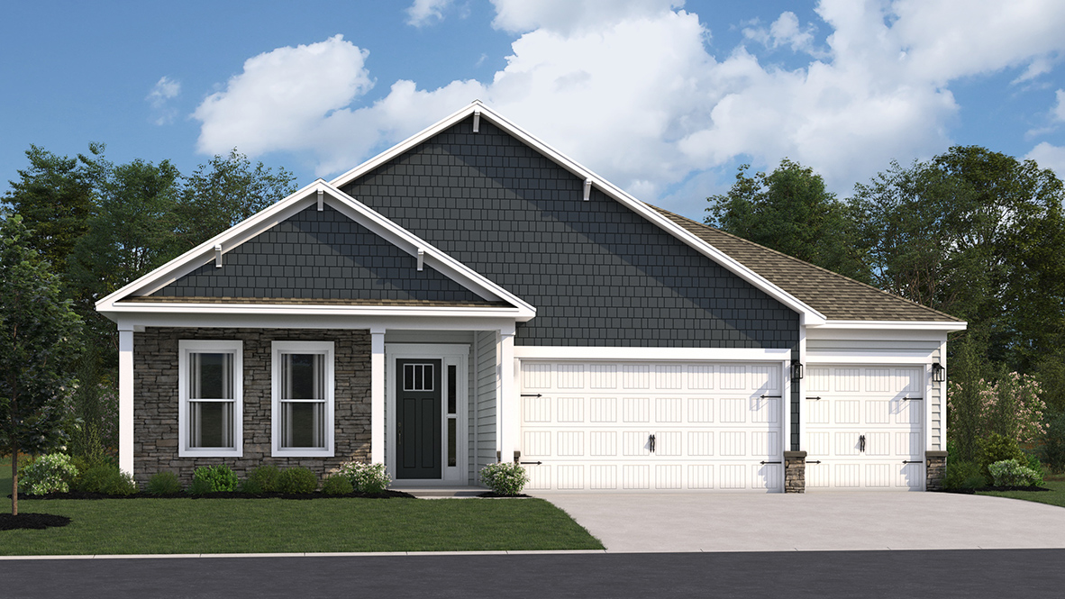 A rendering of a Wheaton home with gray siding.