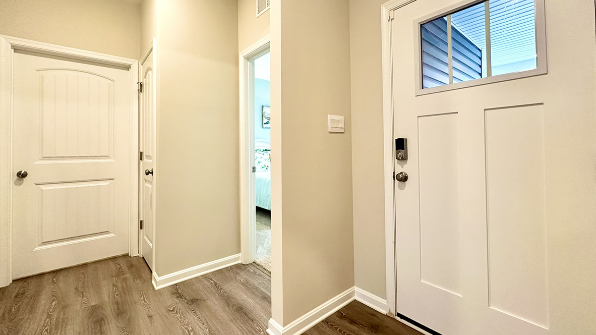 The guest bedroom is at the front of the home.