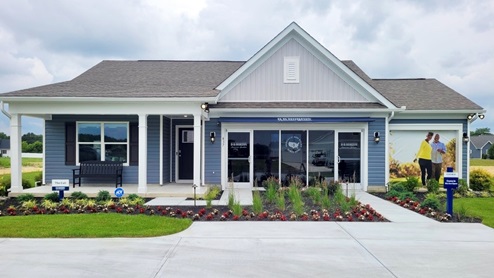The Cali model home at Southfield with a three-car garage.