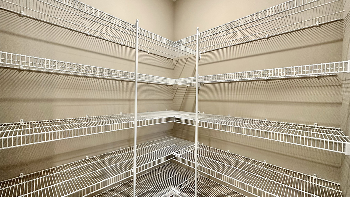 The pantry closet gives plenty of room for storage.