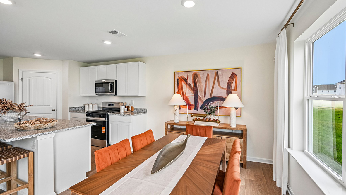 The eat-in kitchen that overlooks the casual dining area.