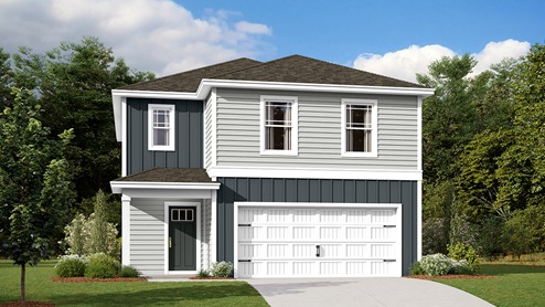 Cabral two-story home with a two-car garage rendering.