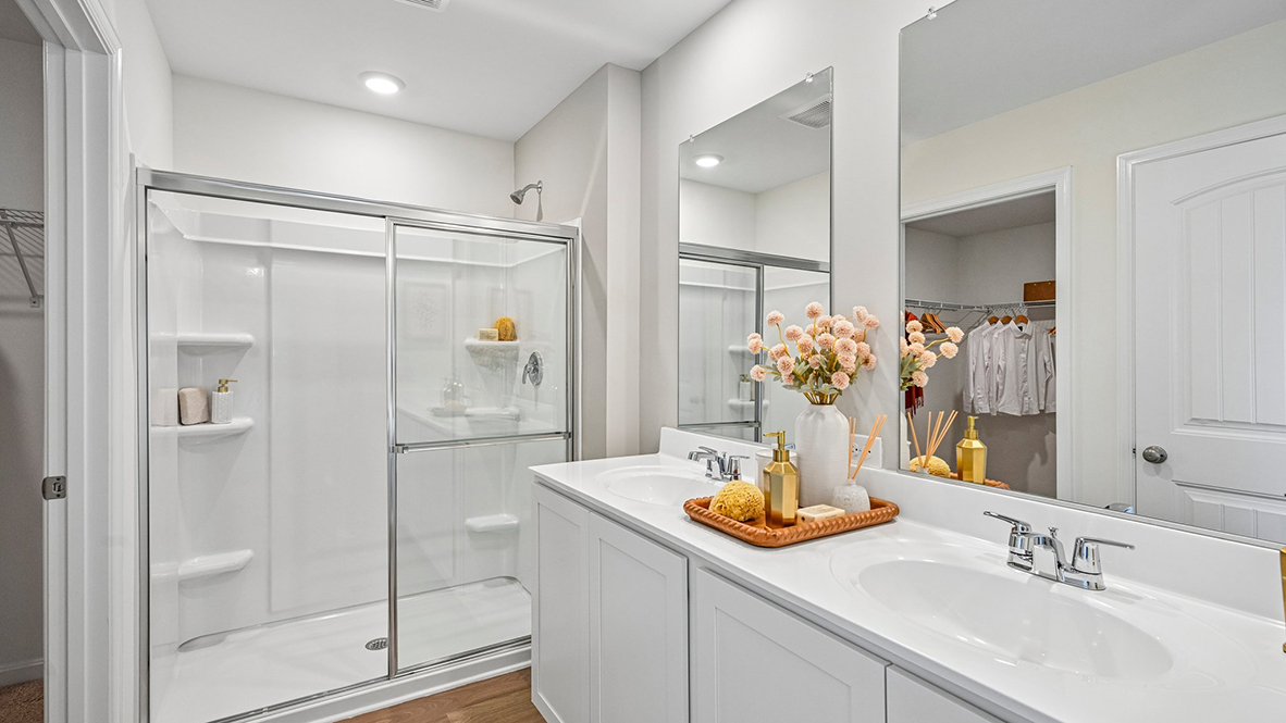 The spacious bedroom, ample walk-in closet and oversized owner’s bath with its luxurious shower are all a must-see.