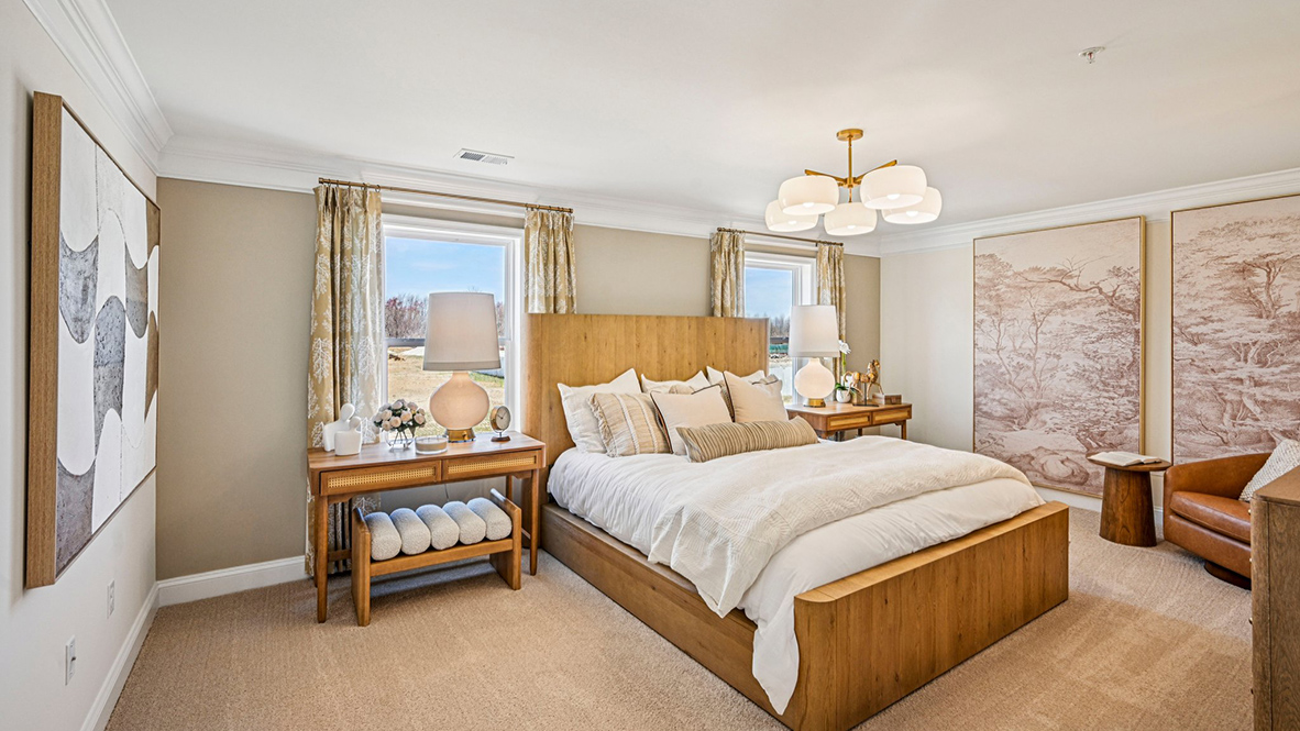The impressive owner’s suite boasts an expansive bedroom.