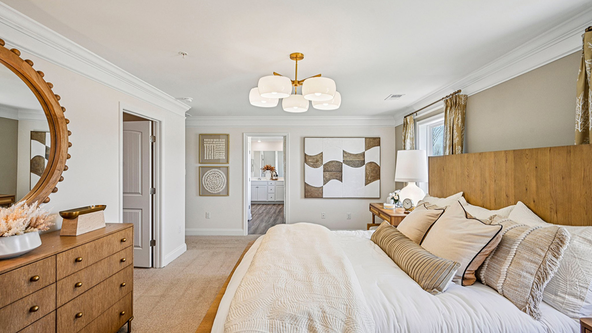 The impressive owner’s suite boasts an expansive bedroom.