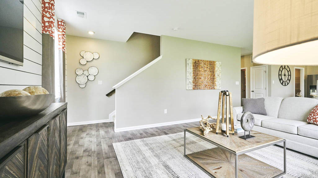 As you make your way up the stairs that are nestled in the corner of the great room you will find a vast landing.