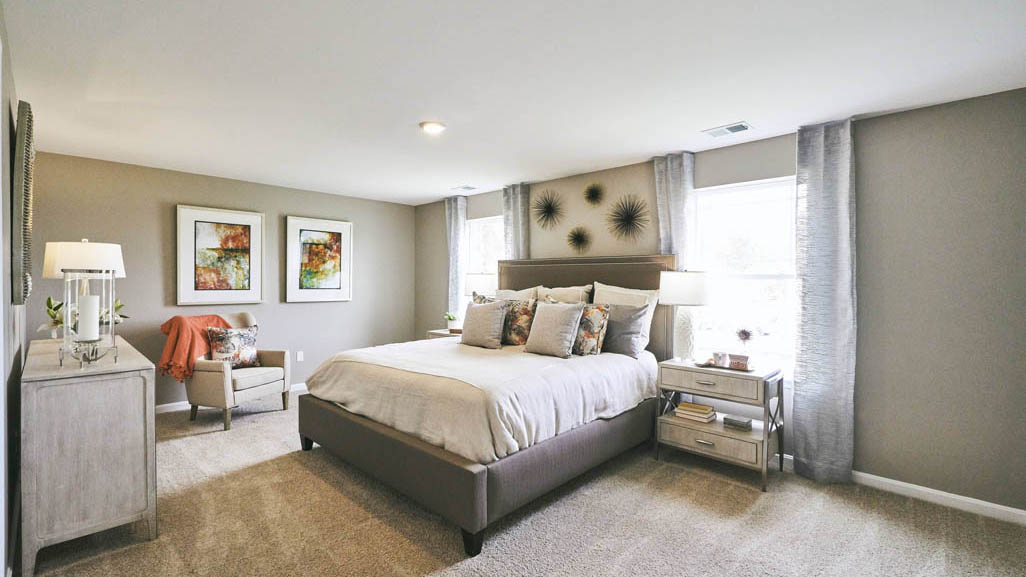 The impressive owner’s suite boasts an expansive bedroom.
