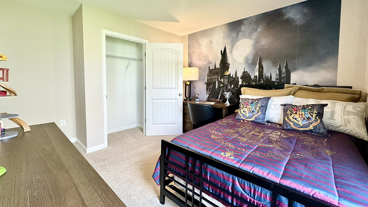 Two roomy, secondary bedrooms are in the front of the house.