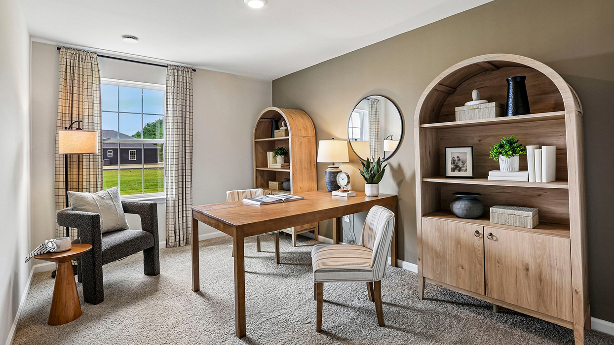 The home's fourth bedroom provides an opportunity for a home office, hobby room or playroom.