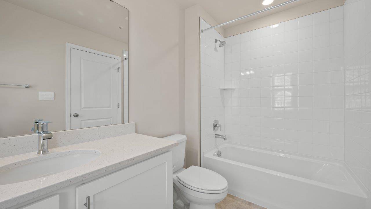 secondary full bath in basement