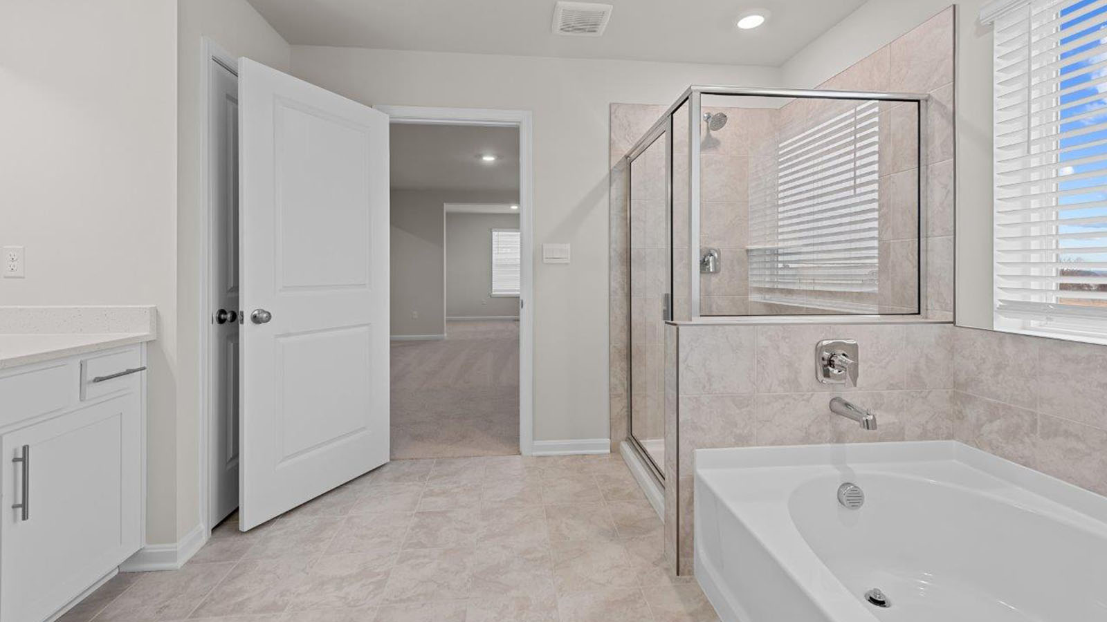 master bathroom soaking tub and shower