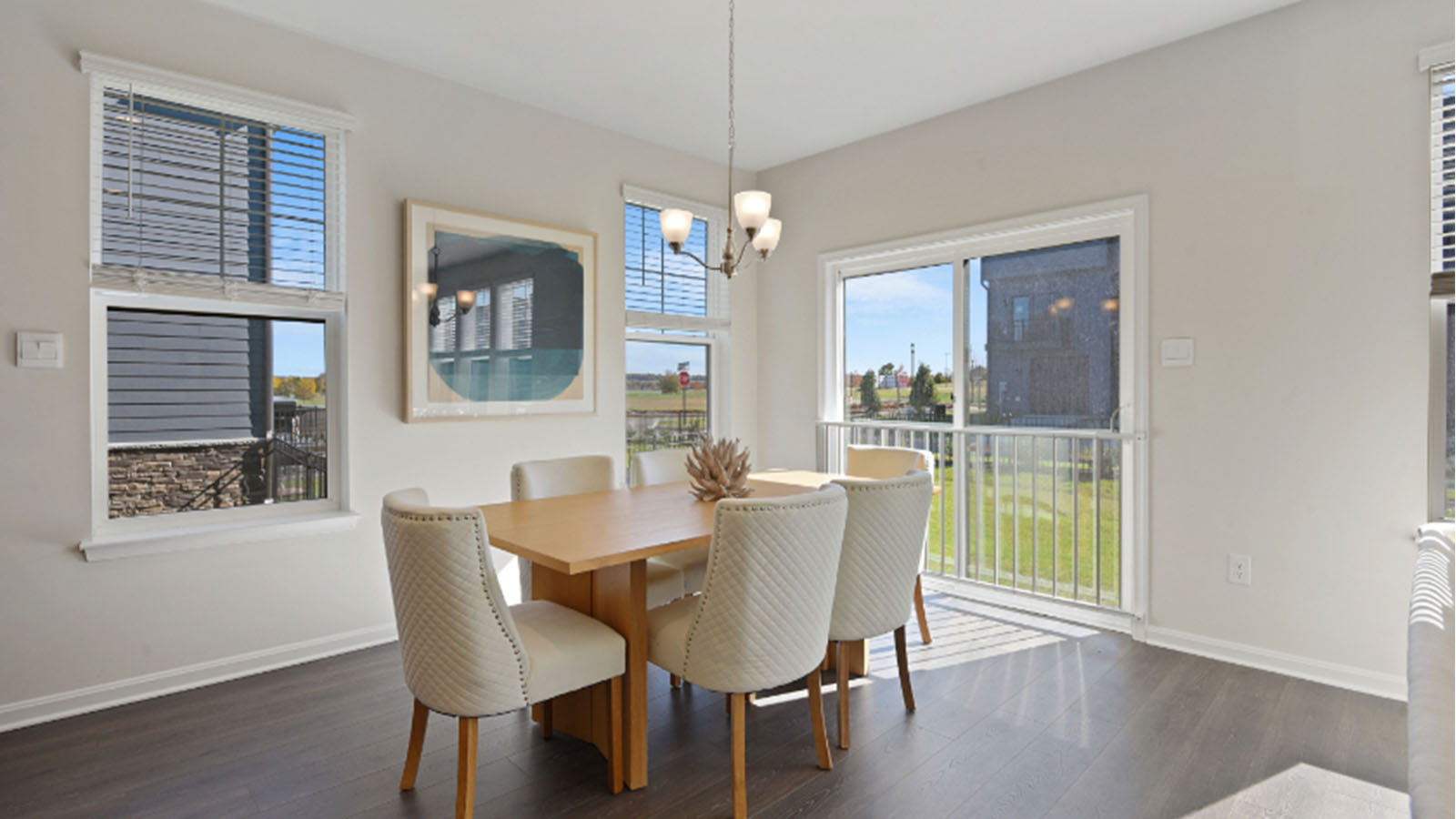 dining room with sliding door
