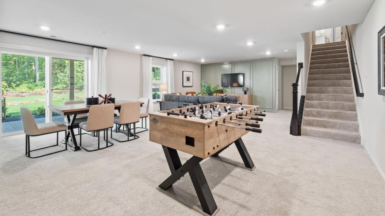 finished basement rec room