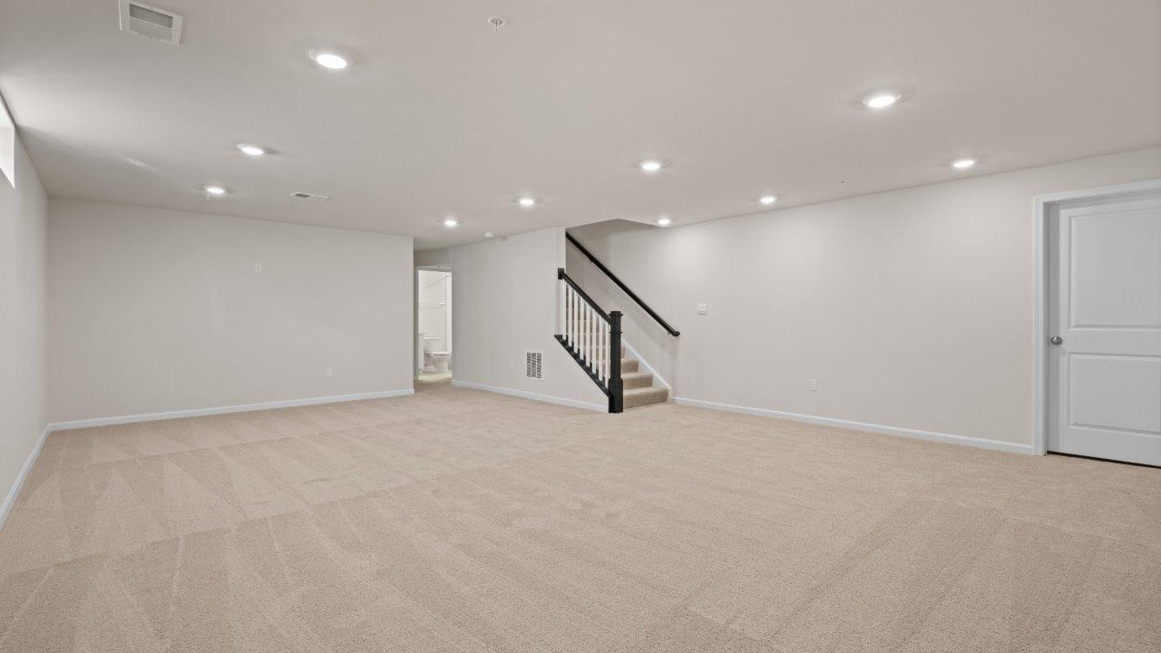 finished basement with carpet