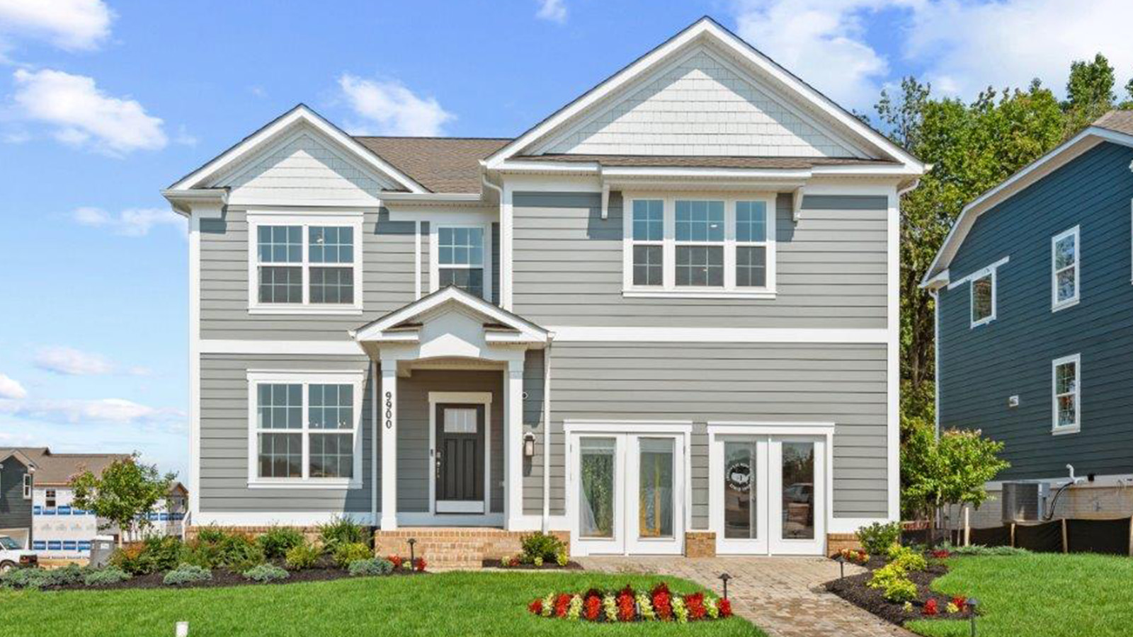 front view three story townhome