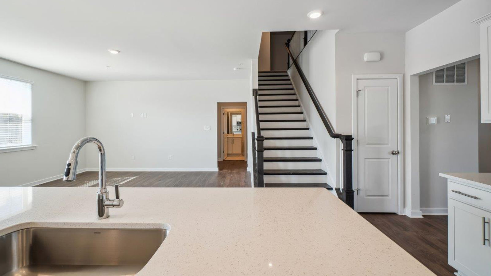 quartz island with seating