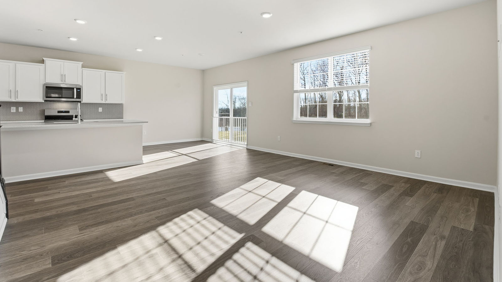 natural light into living and kitchen