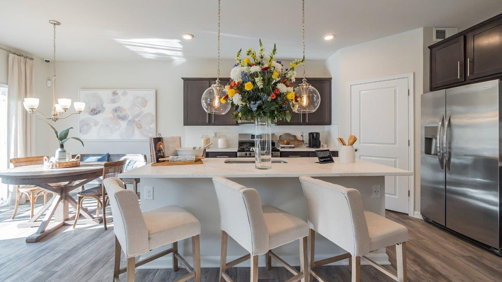 kitchen with seated island