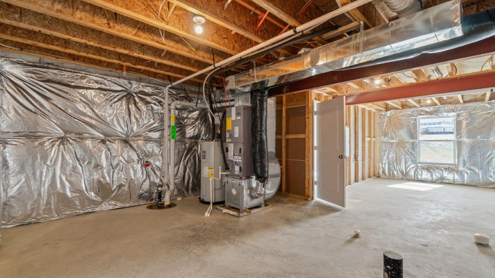 unfinished basement storage