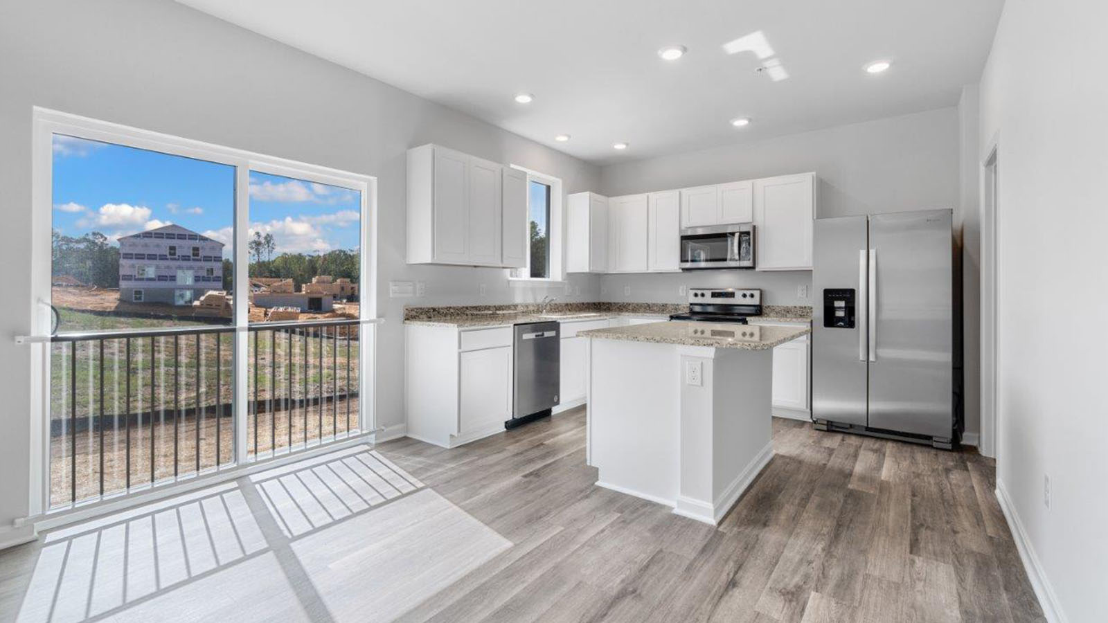 kitchen with central island seating