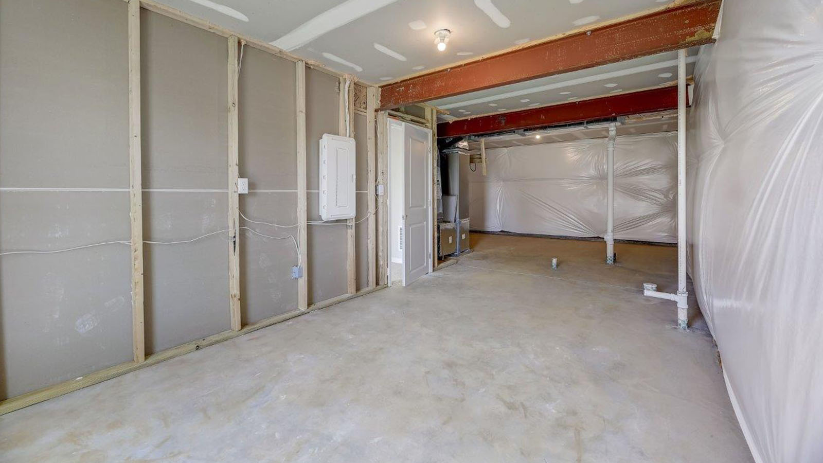 unfinished basement storage