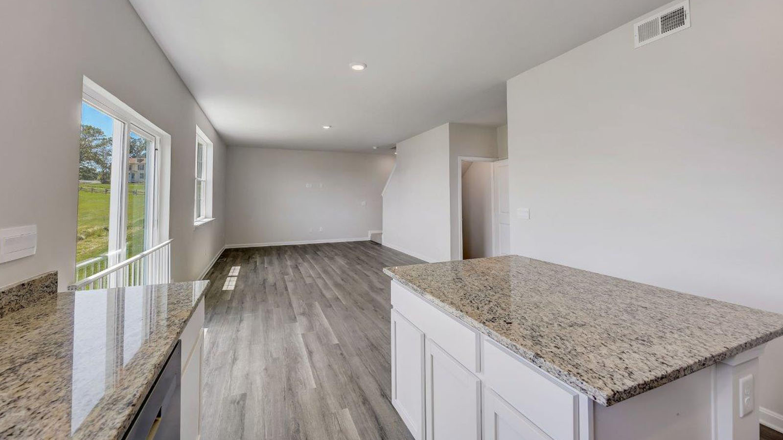 island facing into living room