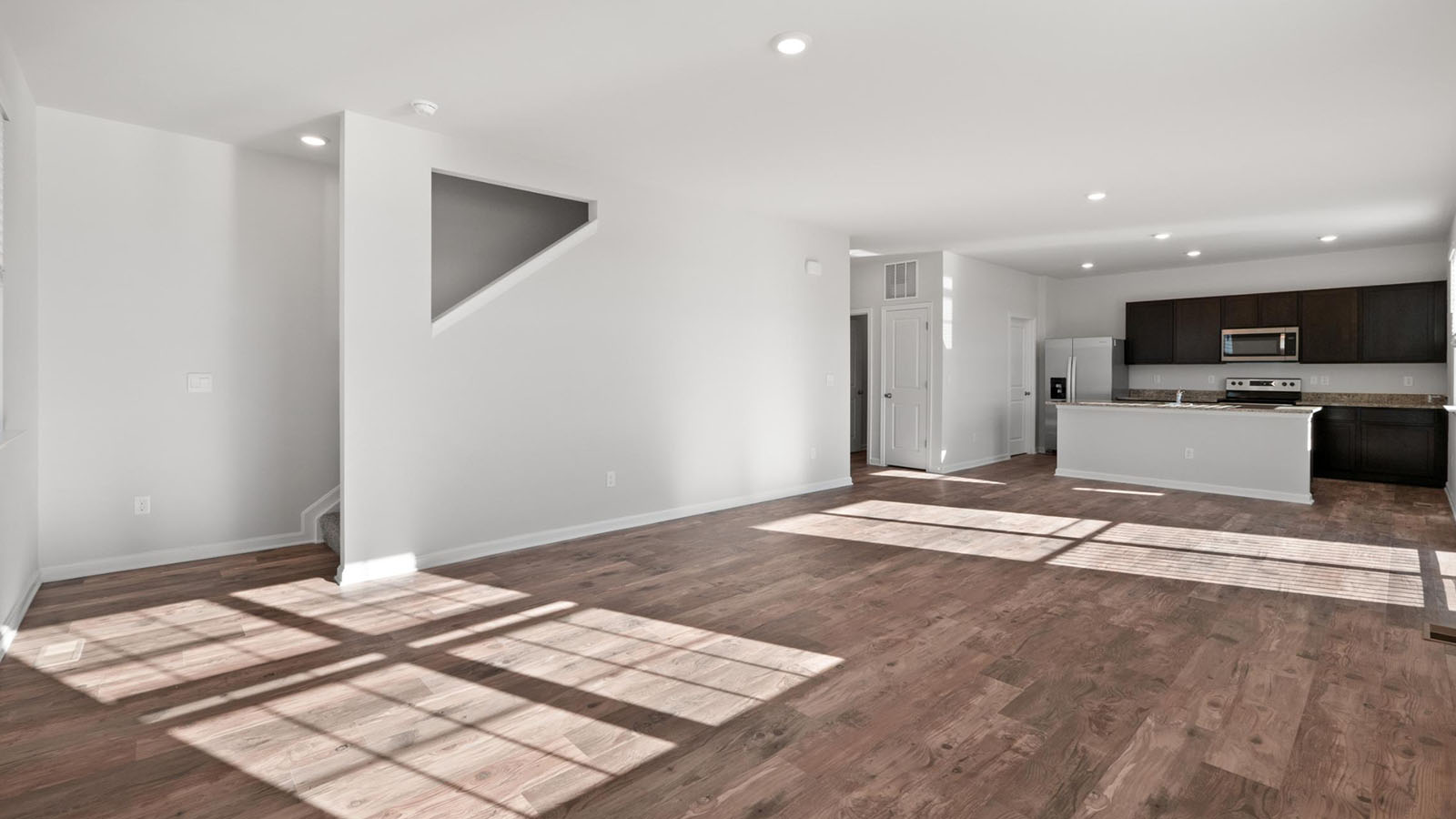 open concept living room and kitchen