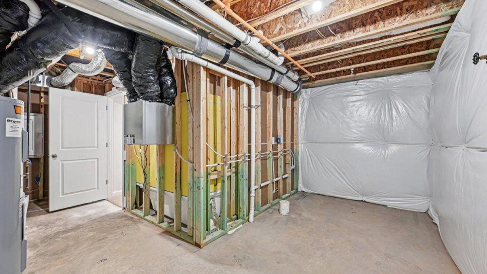 unfinished basement storage