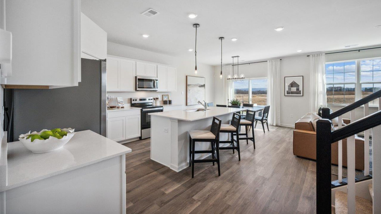 spacious kitchen with central island