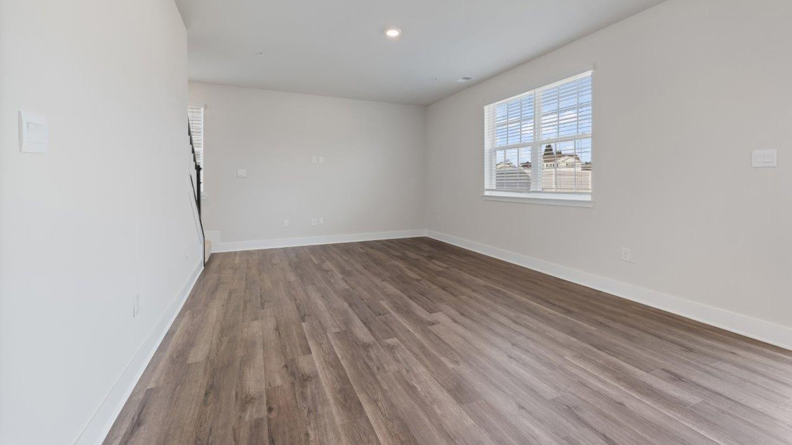 living space with hardwood floors