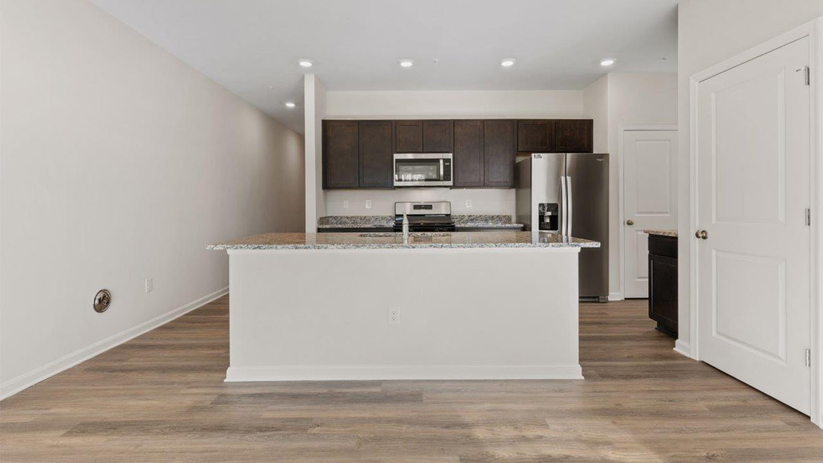 dark espresso cabinets and central island