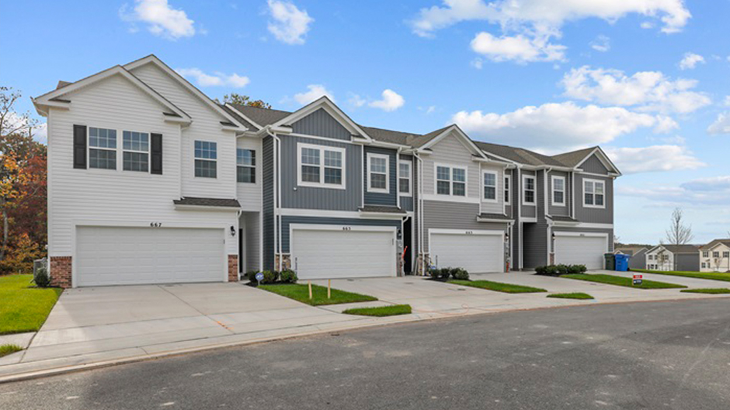 front elevation with two car garage