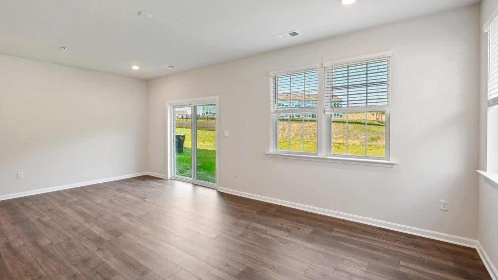 open space with hardwood